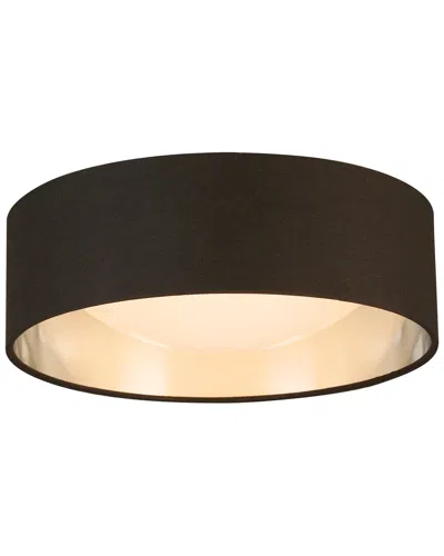 Eglo Orme Integrated Led 12 Ceiling Light With Black & Brushed Nickel Fabric Shade With White Acryli