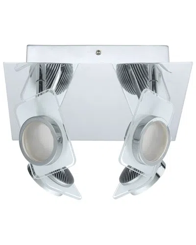 Eglo Tinnari 4 Light Integrated Led Track Light With Chrome Finish & Chrome With Clear Glass Adjusta