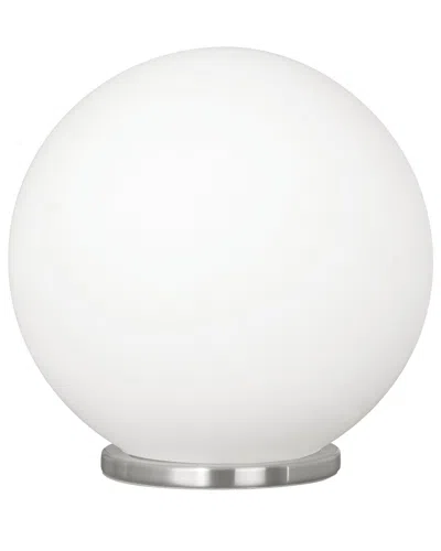 Eglo Rondo 1 Light Table Lamp With Siliver Finish & Opal Glass