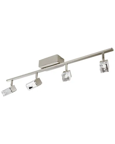 Eglo Cantil 4 Light Integrated Led Fixed Track Light With Matte Nickel Finish & Clear Adjustable Lam