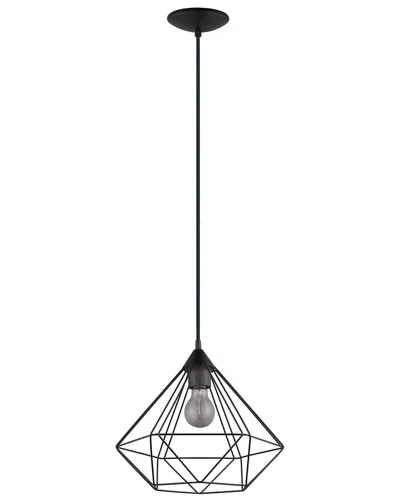 Eglo Tarbes 1 Light Open Frame Geometric Pendant With Matte Black Finish