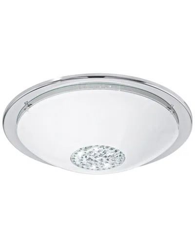 Eglo Giolina 1 Light Integrated Led Ceiling Light With Chrome Finish & White & Clear Glass With Glas
