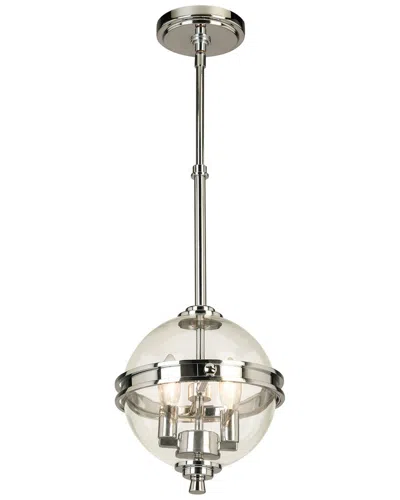 Eglo Cecilia 2 Light Pendant With Chrome Finish & Clear Sphere Shaped Glass Shade