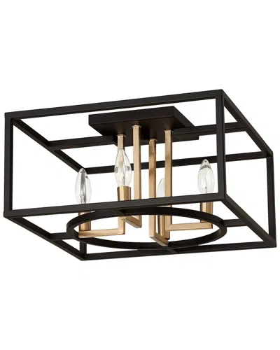Eglo Mundazo 4 Light Open Frame Ceiling Light With Matte Black & Gold Finish