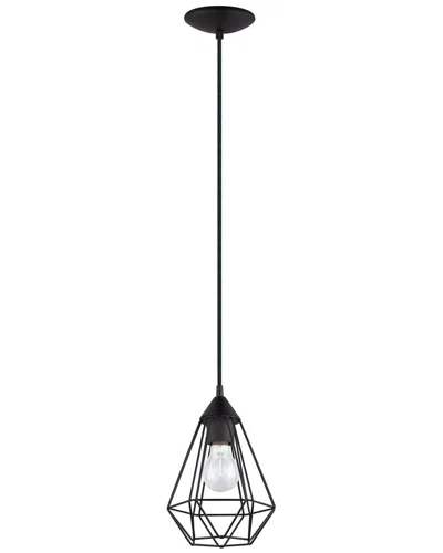 Eglo Tarbes 1 Light Open Frame Geometric Pendant With Matte Black Finish