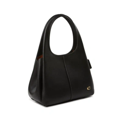 Coach Lane Grained Leather Shoulder Bag In Black