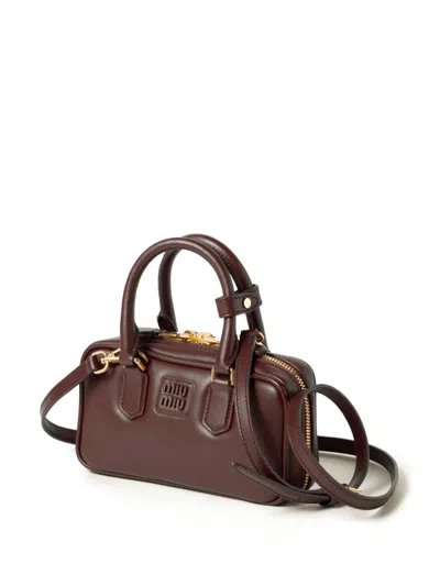 Miu Miu Soft Padded Shoulder Bag And Handles In Brown