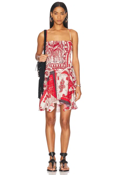Isabel Marant Étoile Anka Paisley Print Smocked Cotton Sundress In Multi