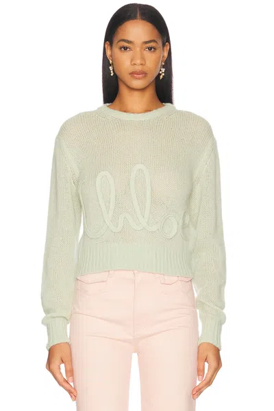 Chloé Maglione In Misto Alpaca Verde Pastello Donna In Green