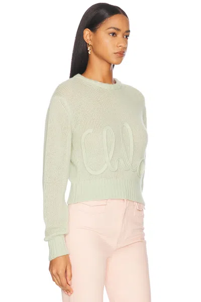 Chloé Maglione In Misto Alpaca Verde Pastello Donna In Green