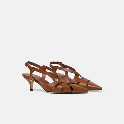 Scarosso Clio Slingback Pumps In Brown
