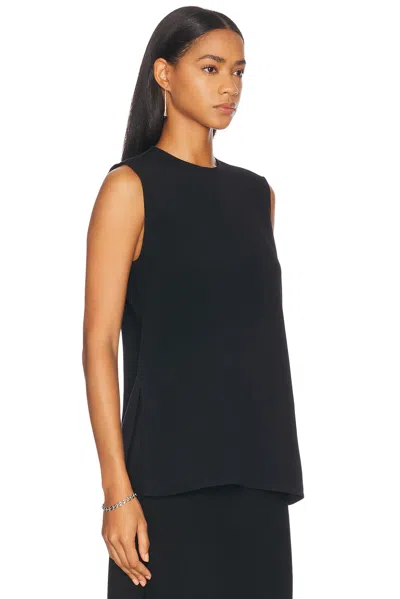 Totême Crew Neck Sleeveless Lightweight Fabric Top In Black