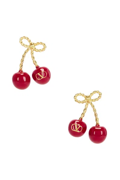 Valentino Garavani Chez Valentino Cherryfic Drop Earrings In Gold