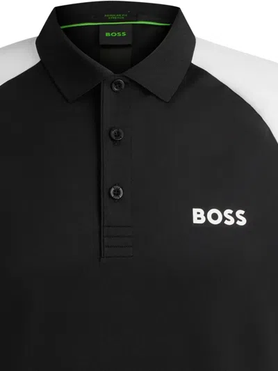 Hugo Boss Boss Technical Fabric Polo Shirt In 黑色