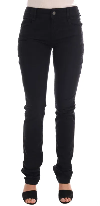John Galliano Black Low Waist White Paint Skinny Denim Pants Jeans In Black