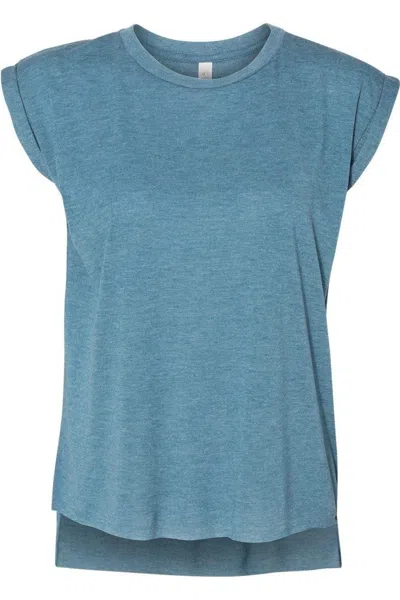 Bella+canvas Womens Flowy Rolled Cuffs Muscle Tee In Multi