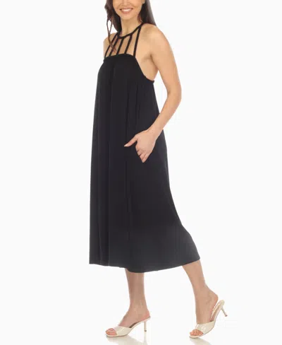 White Mark Womens Sleeveless Midi Swing Dresses In Black
