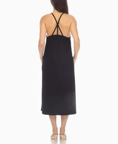 White Mark Womens Sleeveless Midi Swing Dresses In Black