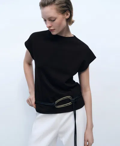 Mango Fine Knit Sleeveless Sweater In Chocolate