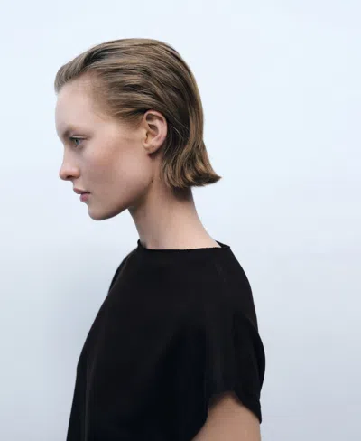 Mango Fine Knit Sleeveless Sweater In Chocolate