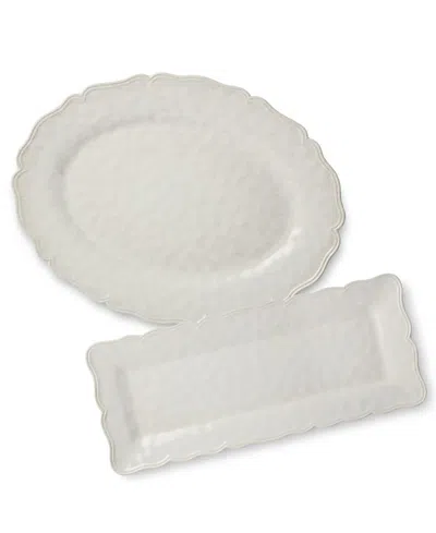 Certified International Isabella Crackle Melamine Platters, Set Of 2 In Cream