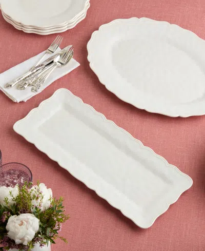 Certified International Isabella Crackle Melamine Platters, Set Of 2 In Cream