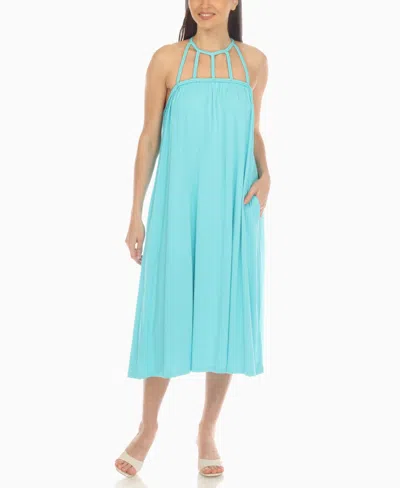 White Mark Womens Sleeveless Midi Swing Dresses In Blue