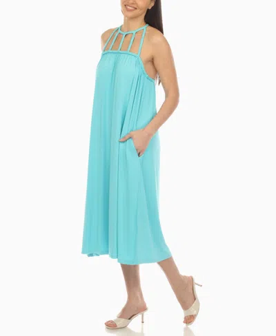 White Mark Womens Sleeveless Midi Swing Dresses In Blue