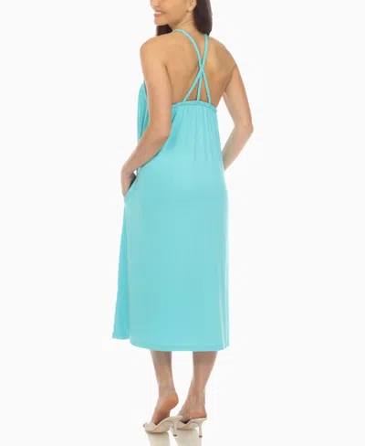 White Mark Womens Sleeveless Midi Swing Dresses In Blue