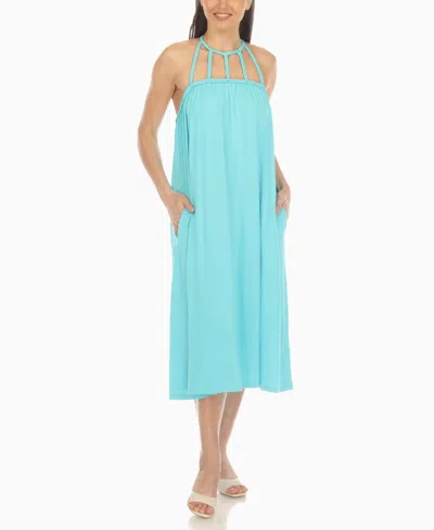 White Mark Womens Sleeveless Midi Swing Dresses In Blue