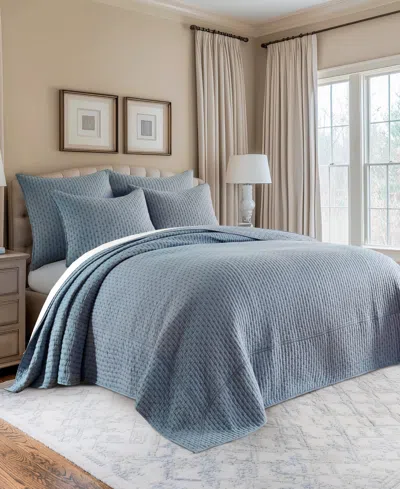 Levtex Cross Stitch Stitching 2-pc. Bedspread Set, Twin/twin Xl In Chambray