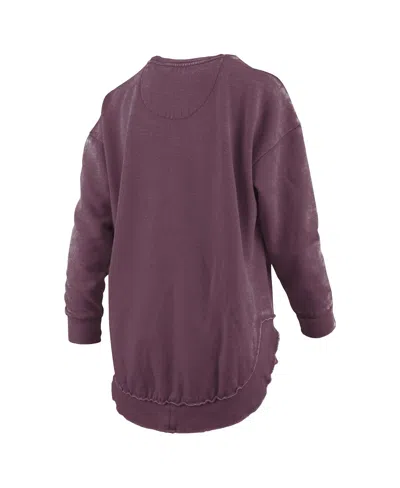 Pressbox Women's Maroon Arizona State Sun Devils Melange Poncho Vintage Fleece Long Sleeve Pullover Sweatshir In Purple