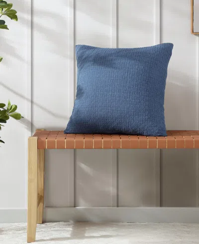 Nautica Wave Texture Blue Decorative Pillow In Captains Blue