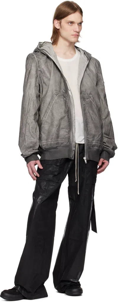 Rick Owens Drkshdw Bomber Jacket Padded Hooded In Grey