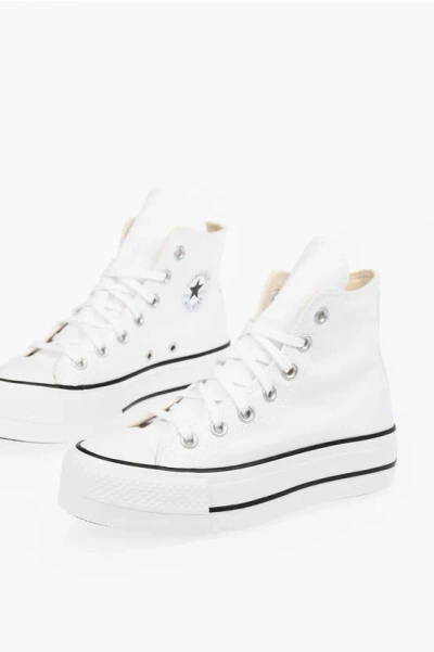 Converse All Star Fabric Sneakers With Platform In White