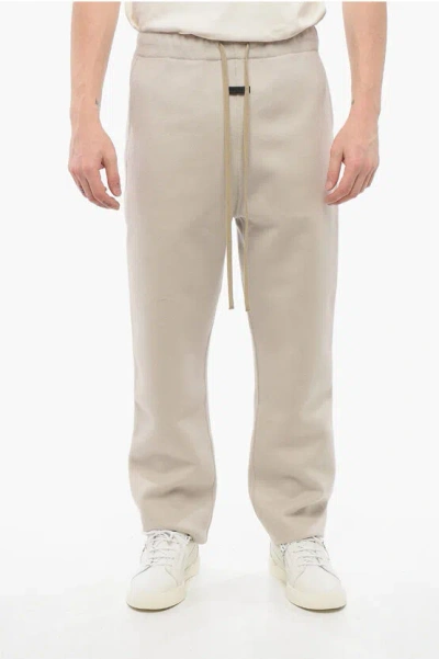 Fear Of God Logo-plaque Straight-leg Trousers In Grey