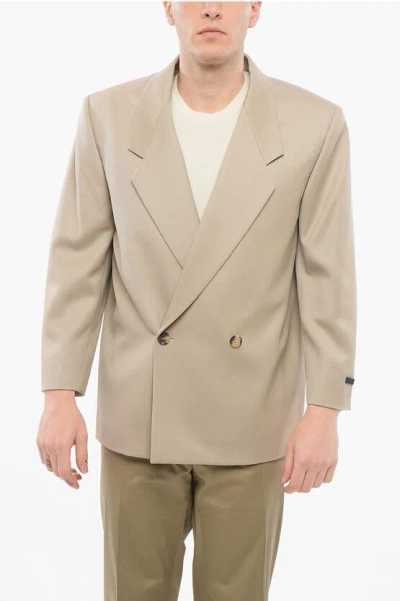 Fear Of God California Wool-blend Double-breasted Blazer In Beige