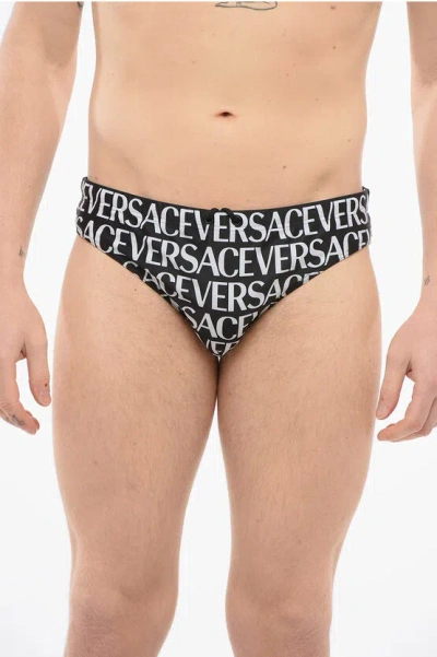 Versace Monogram Patterned Swim Slips In Multi