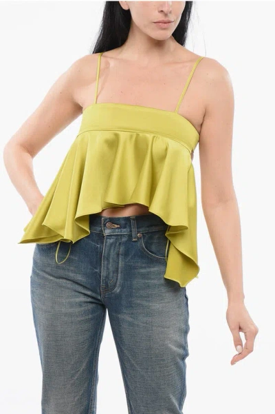 Attico Charmeuse Cropped Top With Adjustable Straps