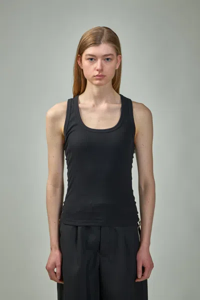 Burberry Cotton-blend Gathered Tank Top In Black