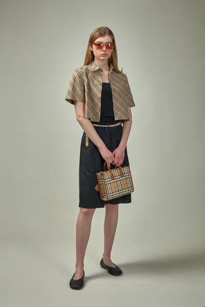 Burberry Cotton-blend Gathered Tank Top In Black