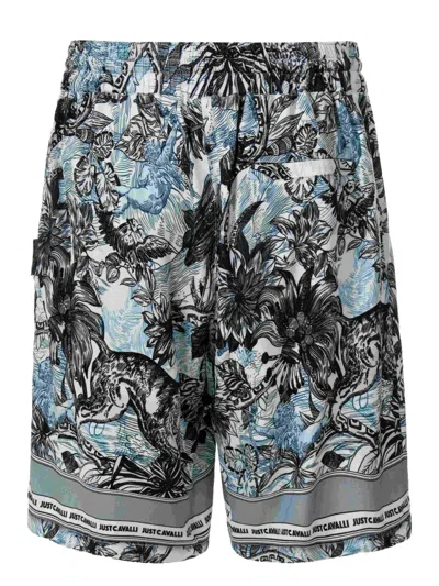 Just Cavalli Drawstring Shorts In Blue