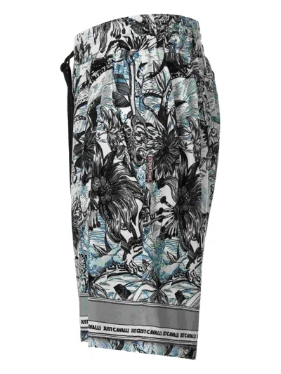 Just Cavalli Drawstring Shorts In Blue