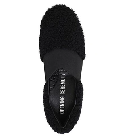 Shop Opening Ceremony Cici Curly Shearling Skate Shoes In Black