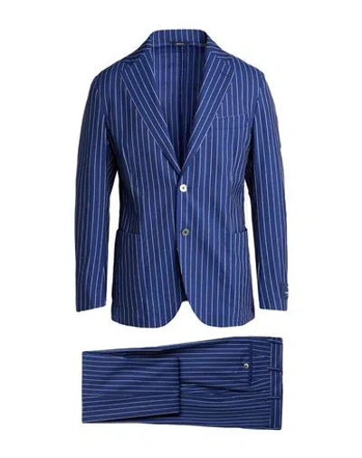 Tombolini Man Suit Blue Size 42 Virgin Wool In Blue