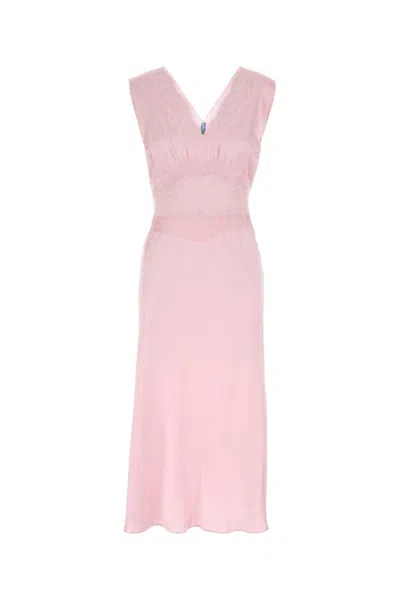 Prada Abito In Raso Rosa Donna In Pink