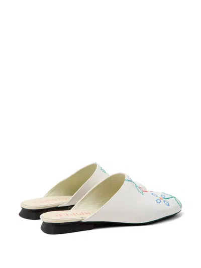 Camper Pelotas Ariel Twins Mismatched Mule In White