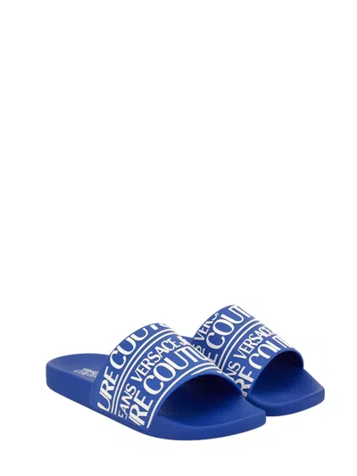 Versace Jeans Couture Sandal With Logo In Multi