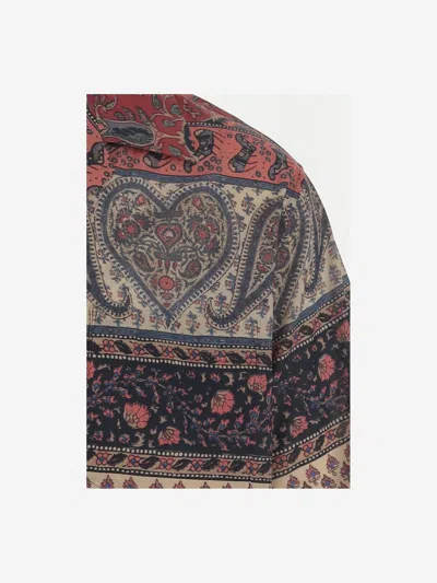 Valentino Paisley Pattern Bowling Shirt With Regular Collar In Black