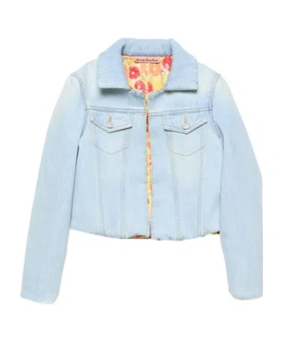 Acne Studios Long Sleeve Denim Jacket In Blue